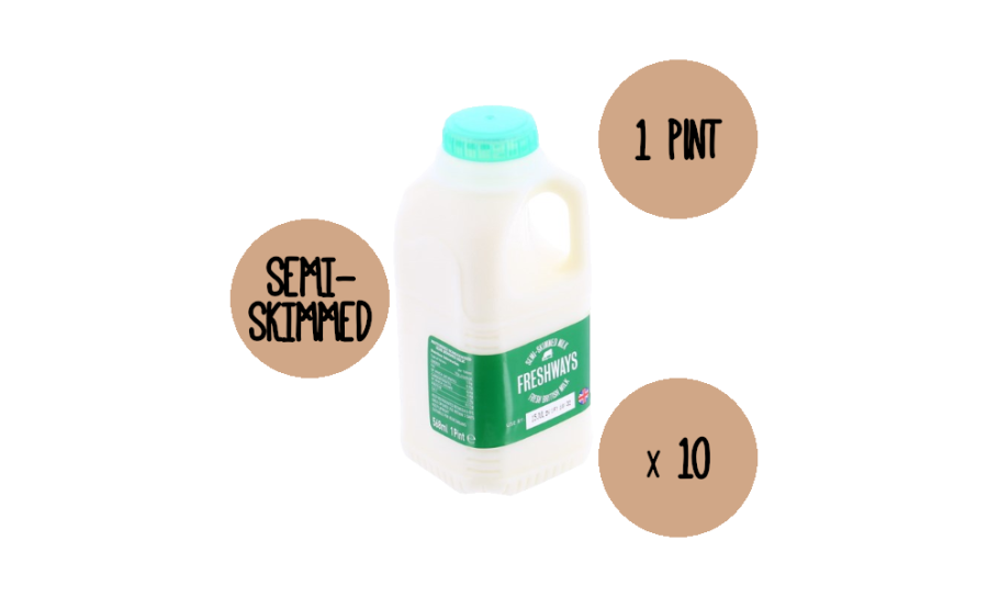 Semi Skimmed Milk 10 X 1 Pint