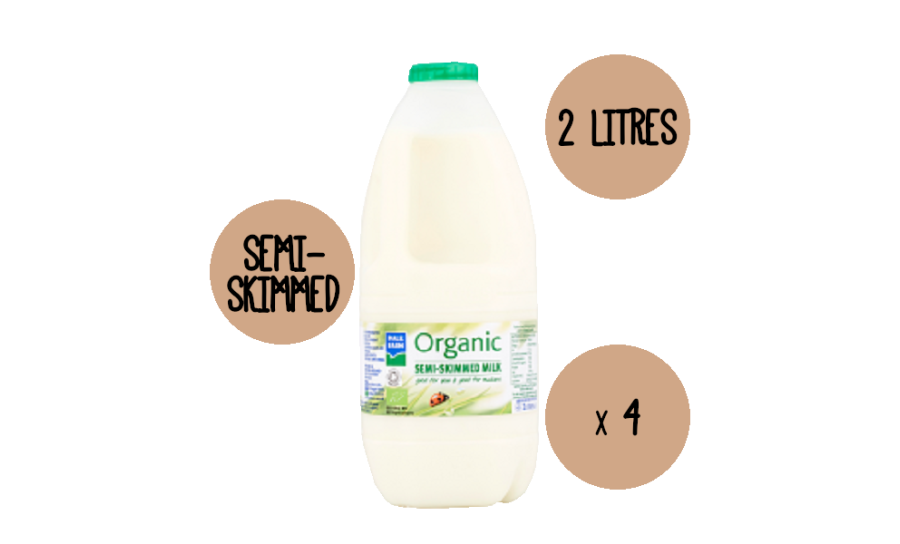 Organic Semi Skimmed Milk 4 X 2 Litre
