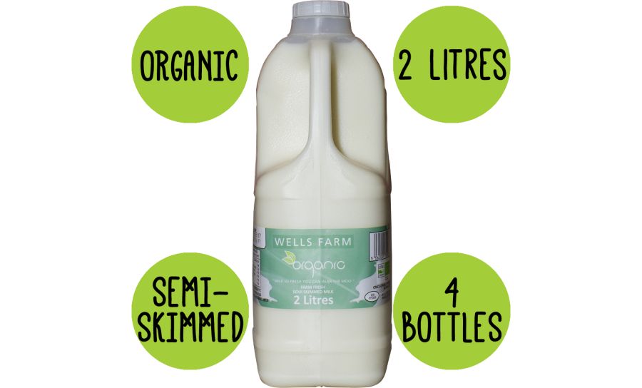 Organic Semi Skimmed Milk 4 X 2 Litre