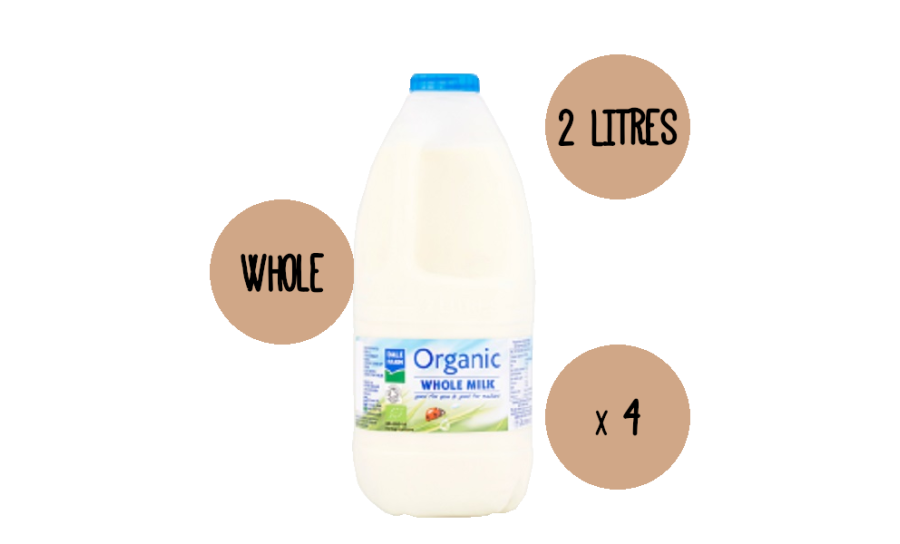 Organic Whole Milk 4 X 2LTR