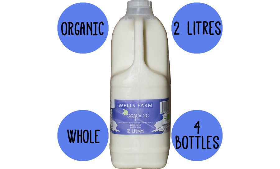 Organic Whole Milk 4 X 2LTR