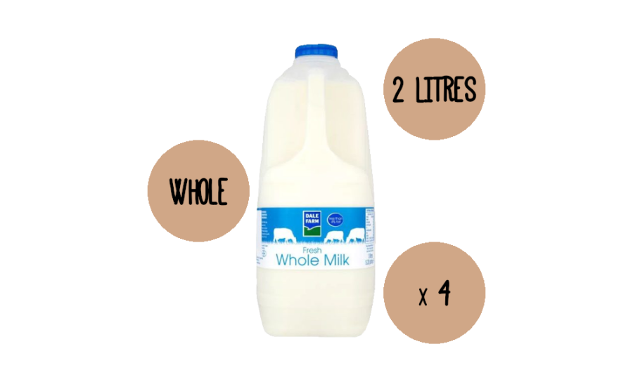 Whole Milk 4 x 2 Litre