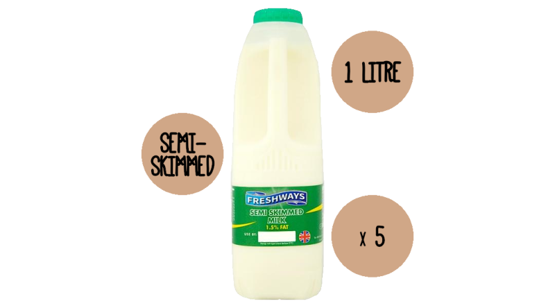 Semi Skimmed Milk 5 x 1 Litre 