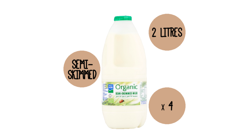 Organic Semi Skimmed Milk 4 X 2 Litre